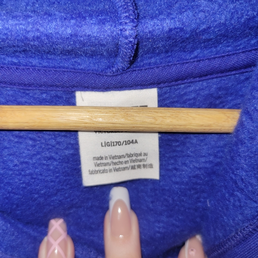 VICTORIAS SECRET PINK royal blue campus hoodie size large - Picture 3 of 3